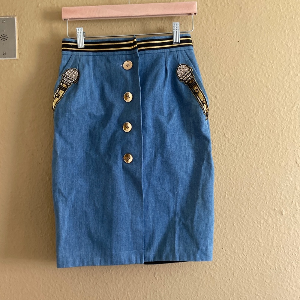 COPY - Lin Art Project Denim Skirt SZ Small